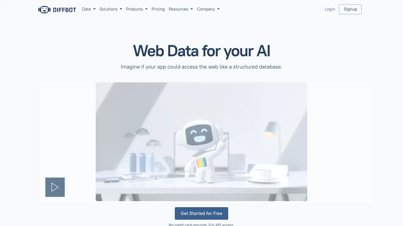 Diffbot official website screenshot