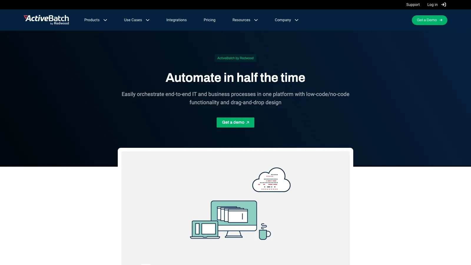 ActiveBatch offizielle Website als Screenshot