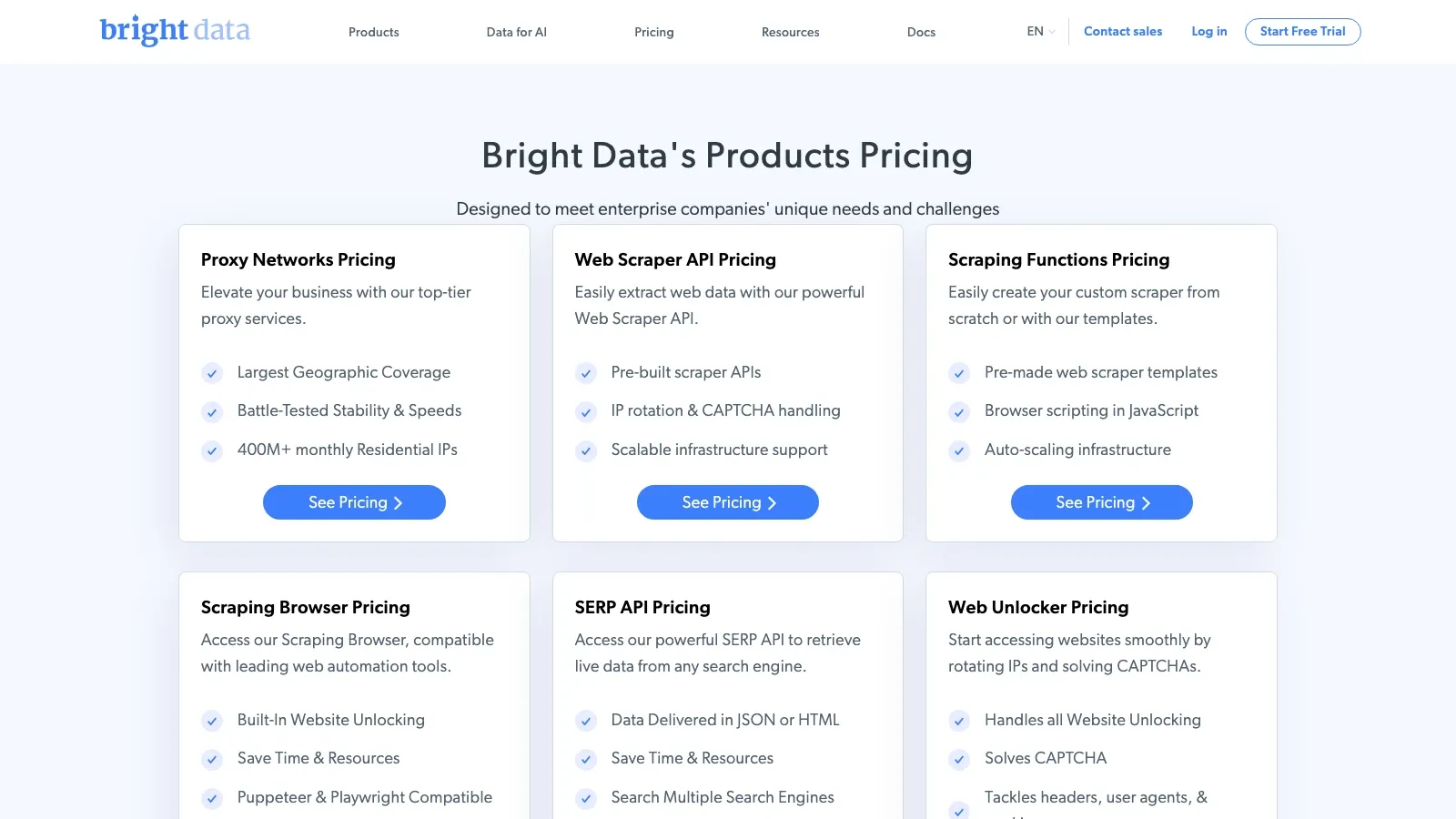 Bright Data 官网截图