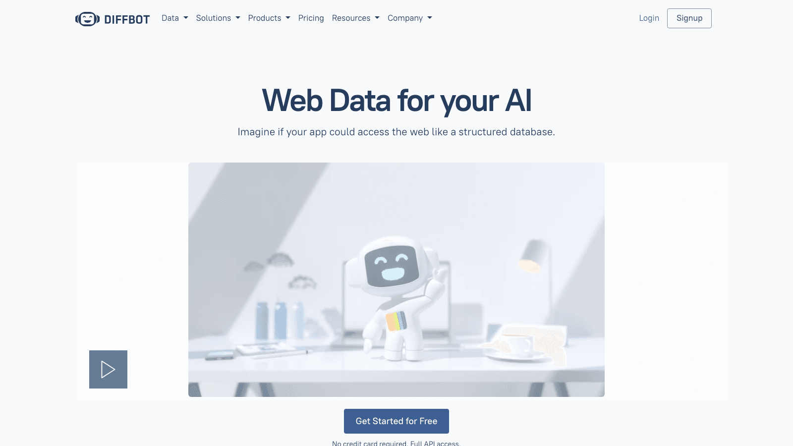 Diffbot official website screenshot