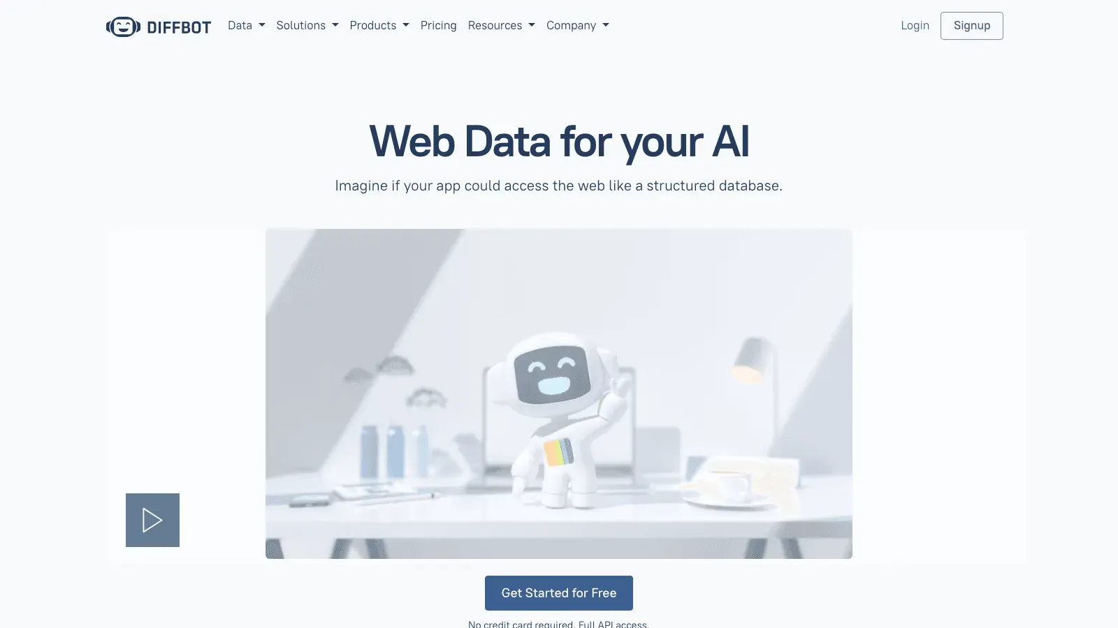 Diffbot official website screenshot