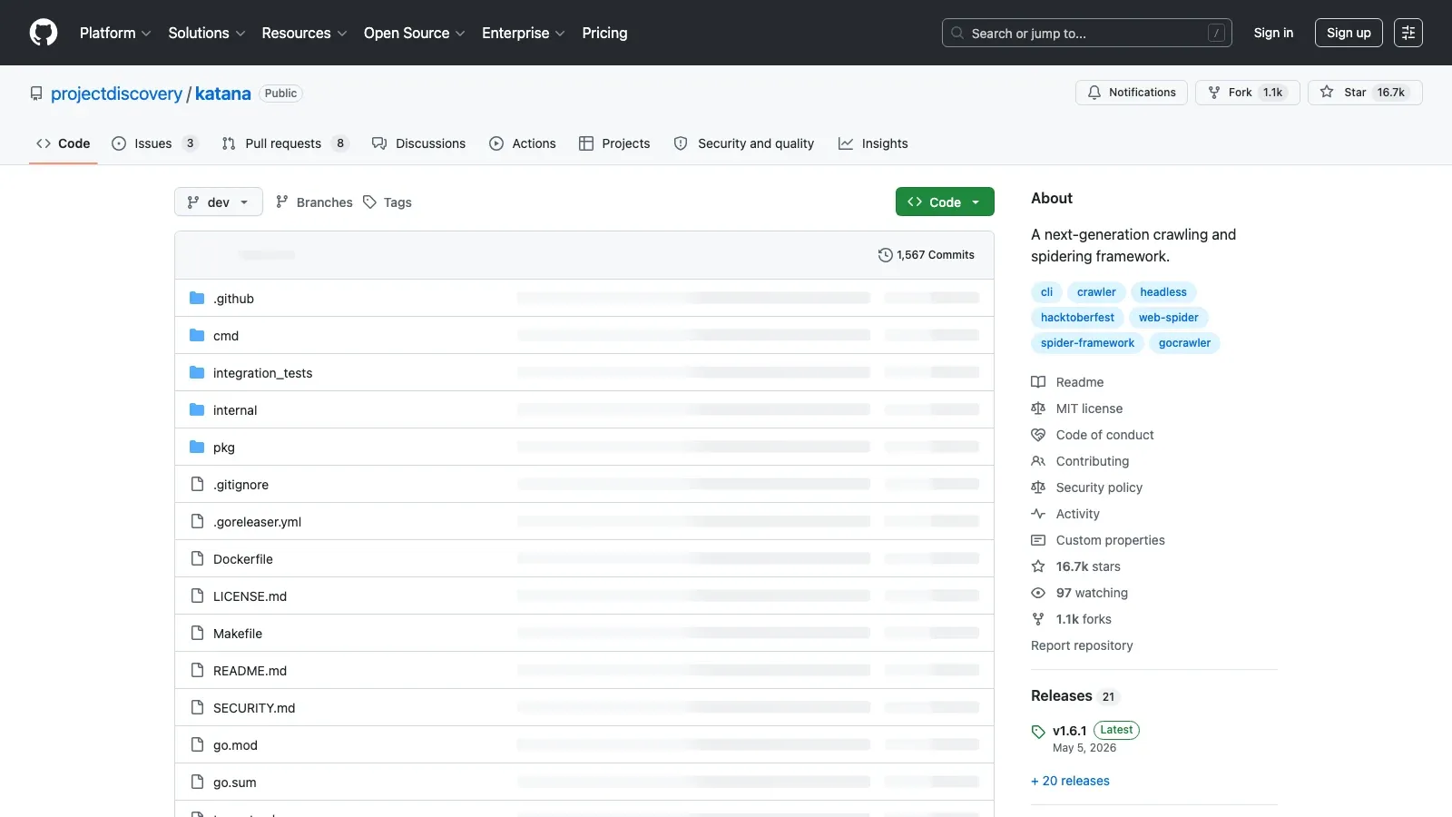 Katana official GitHub screenshot
