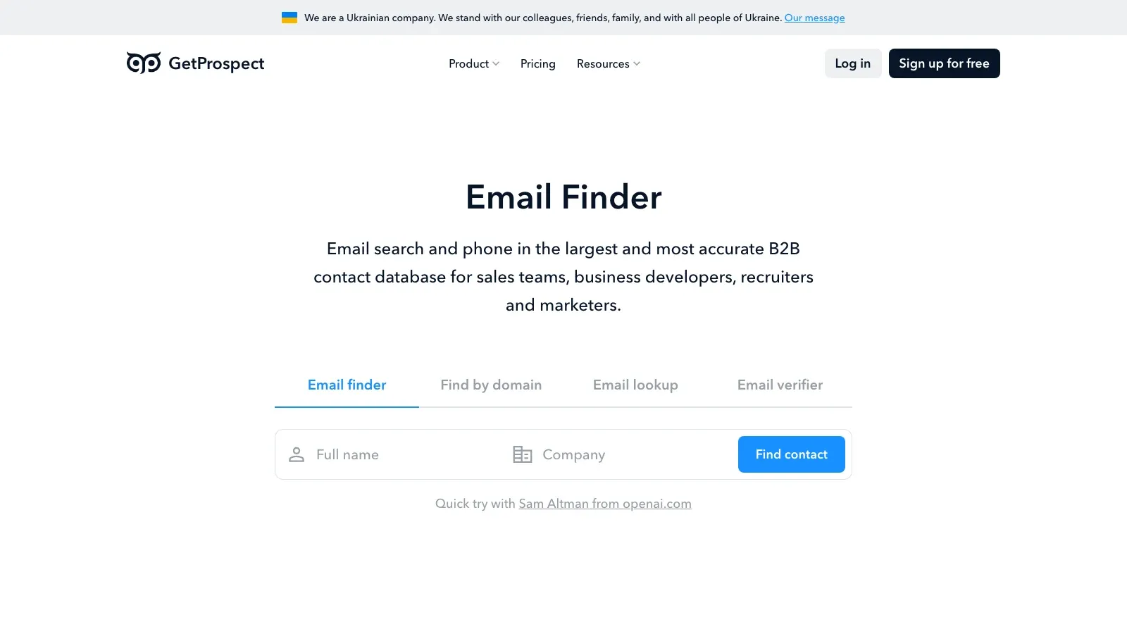GetProspect 官网截图