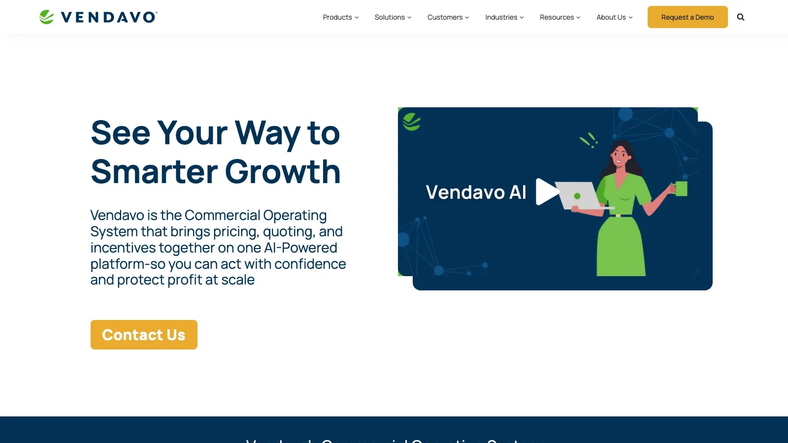 Vendavo official website screenshot