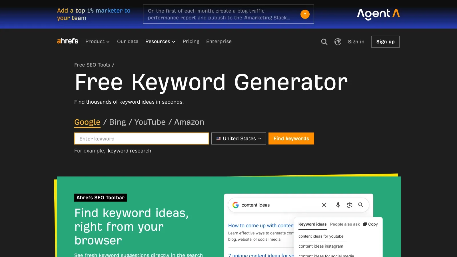 Ahrefs official website screenshot