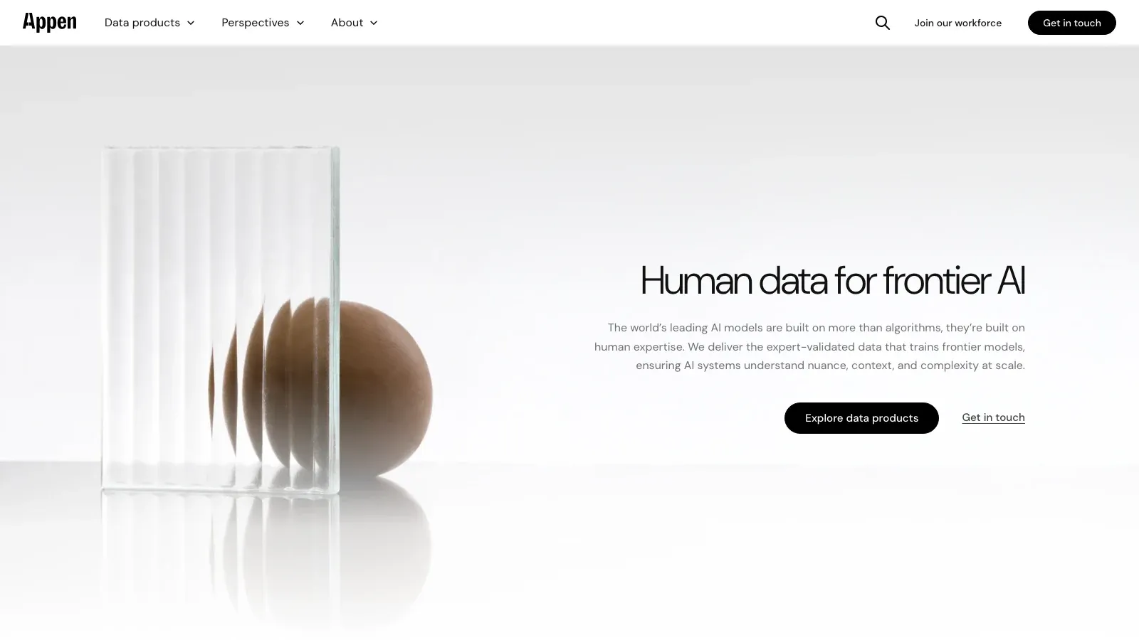Appen official website screenshot