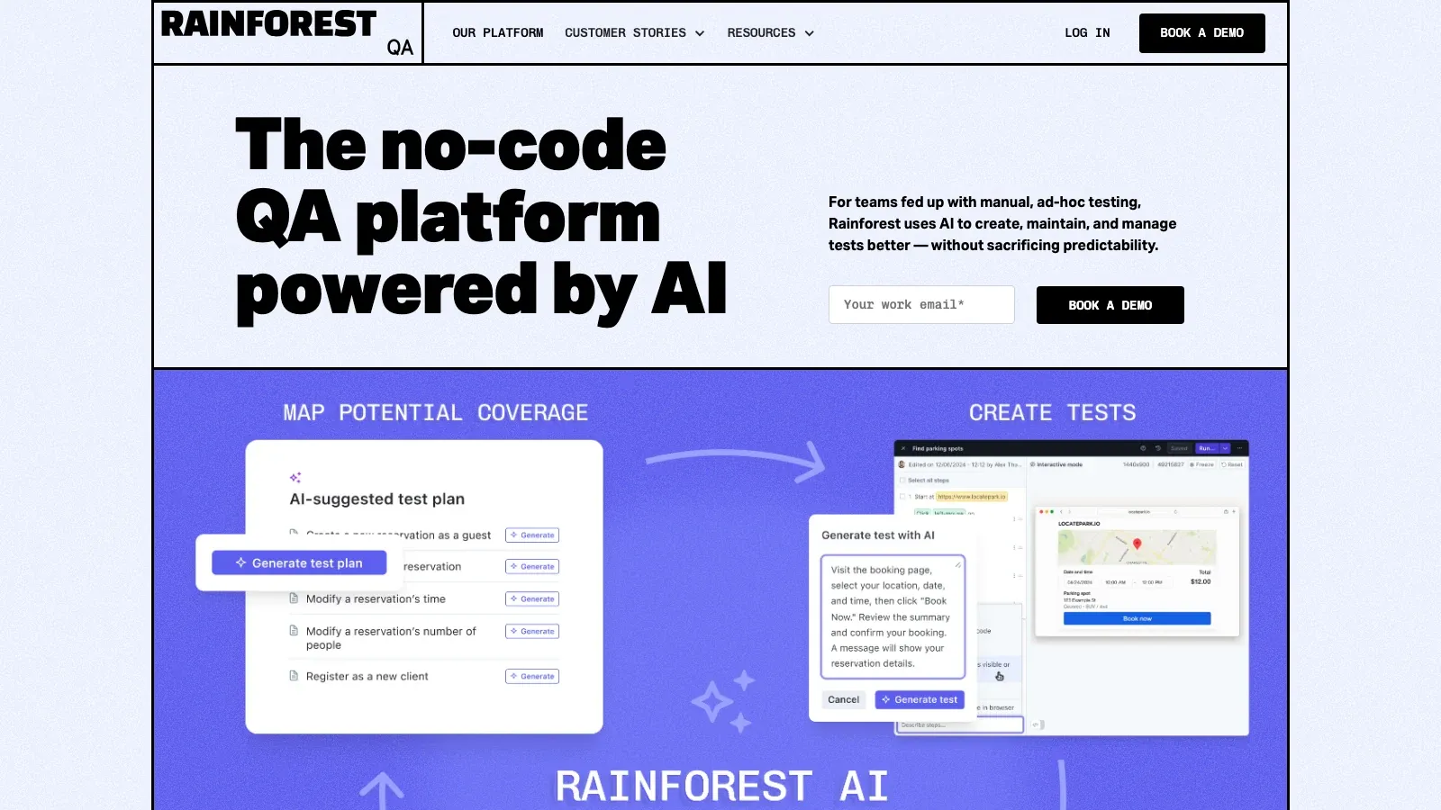 Rainforest QA official website screenshot