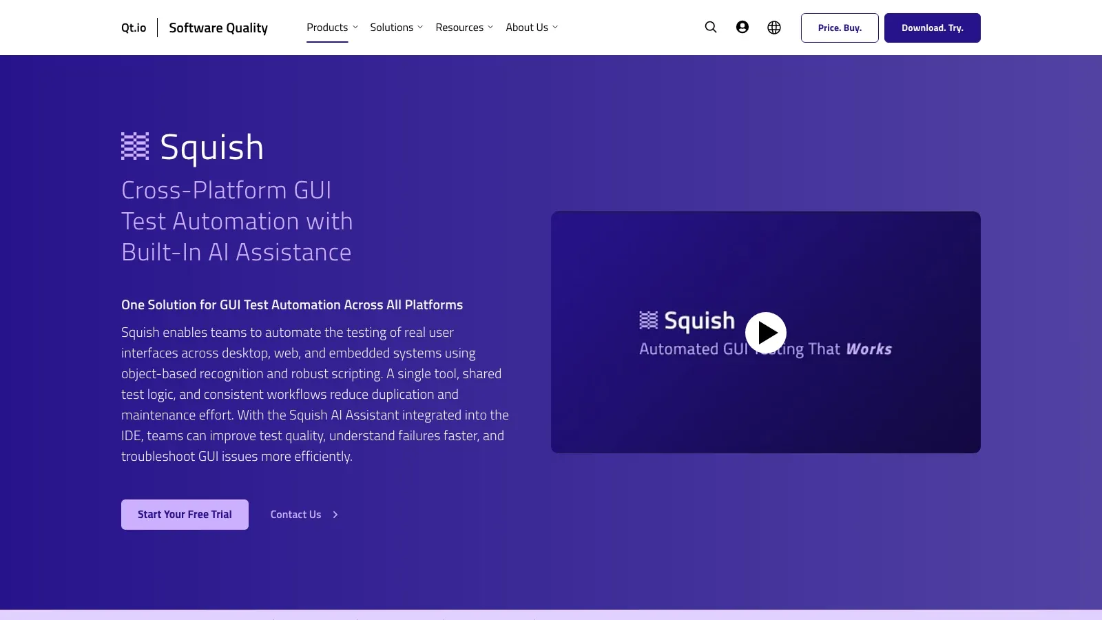 Squish official website screenshot
