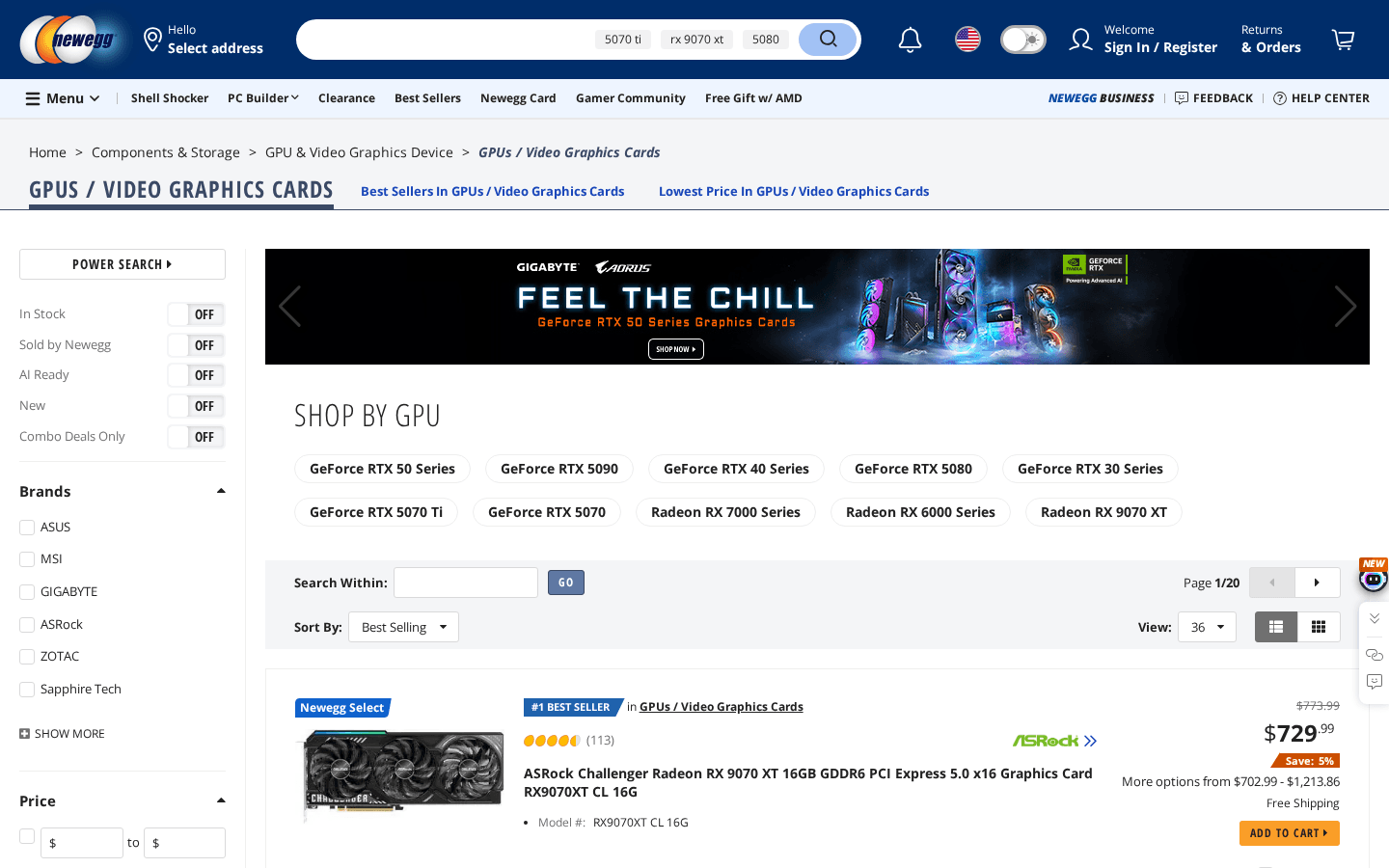 Newegg Graphics Cards Scraper Screenshot