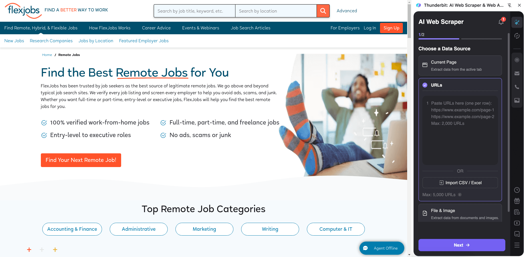 Scrape FlexJobs Job Listings