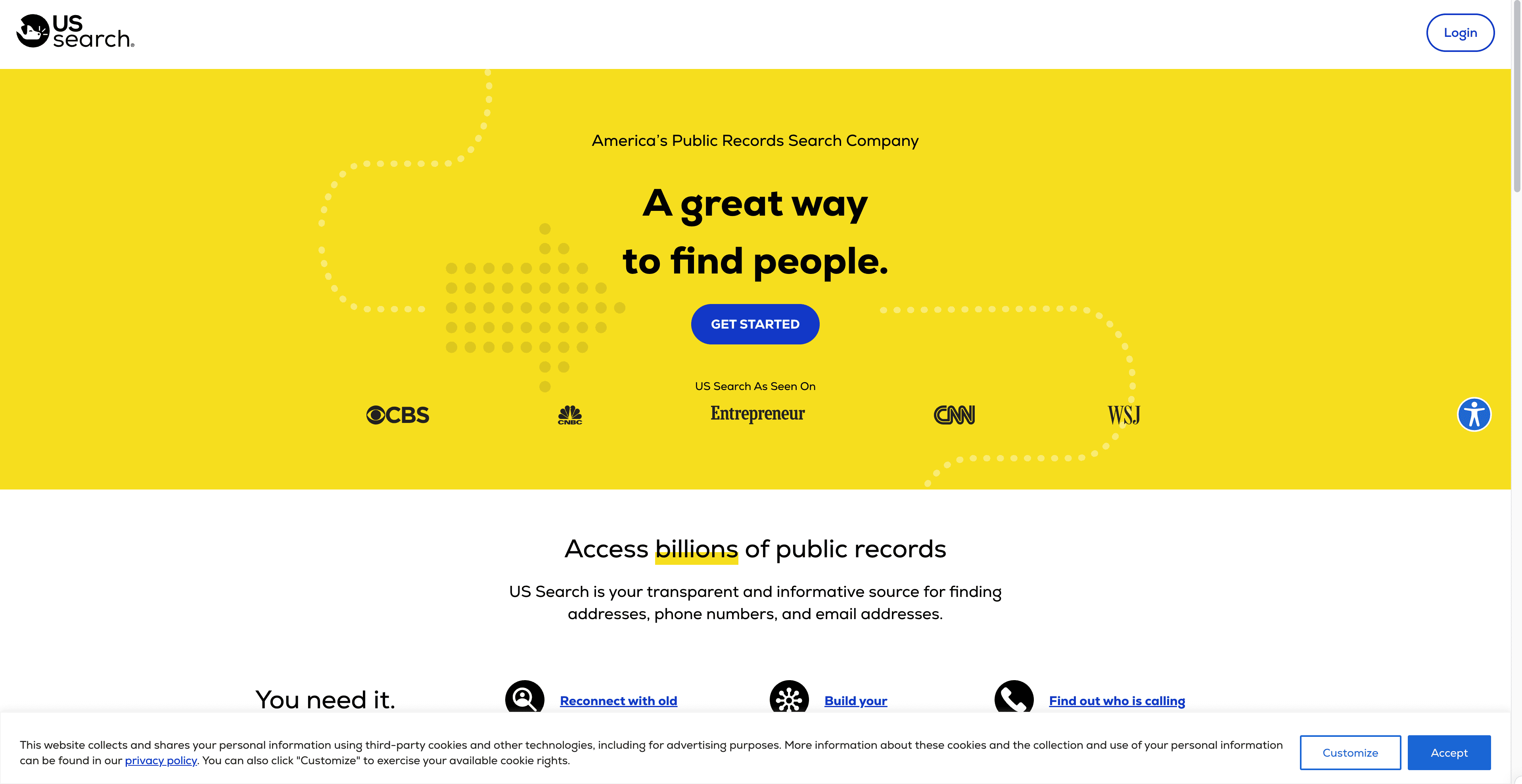 US Search Screenshot