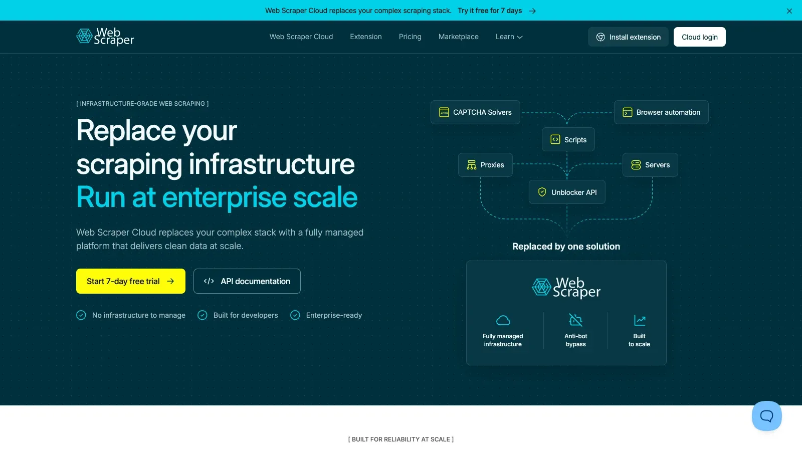Web Scraper official website screenshot