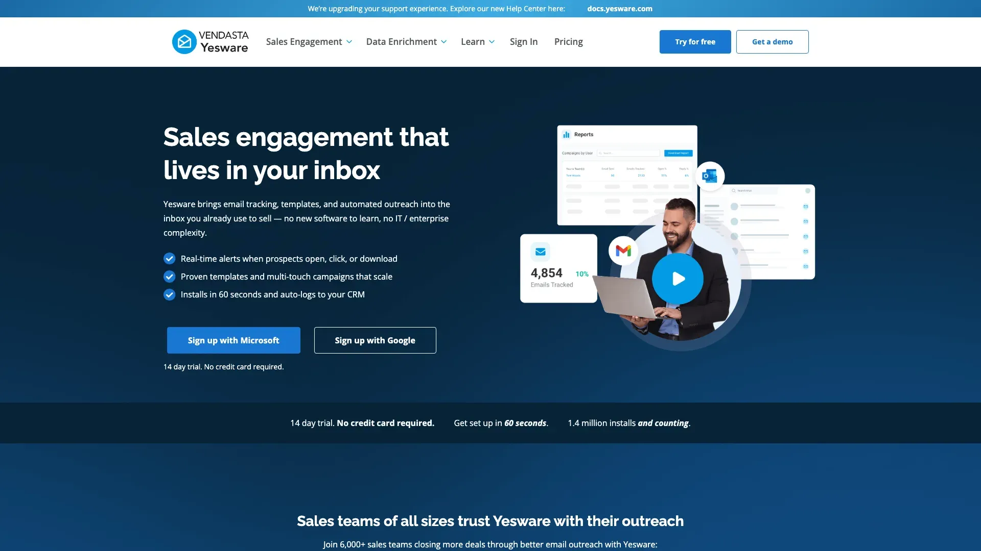 Yesware official website screenshot